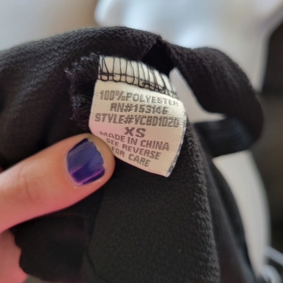 Good Luck Gem XS Black Tuxedo Collar Dress Mini Deep V-neck Plunge Open Back - Picture 7 of 7